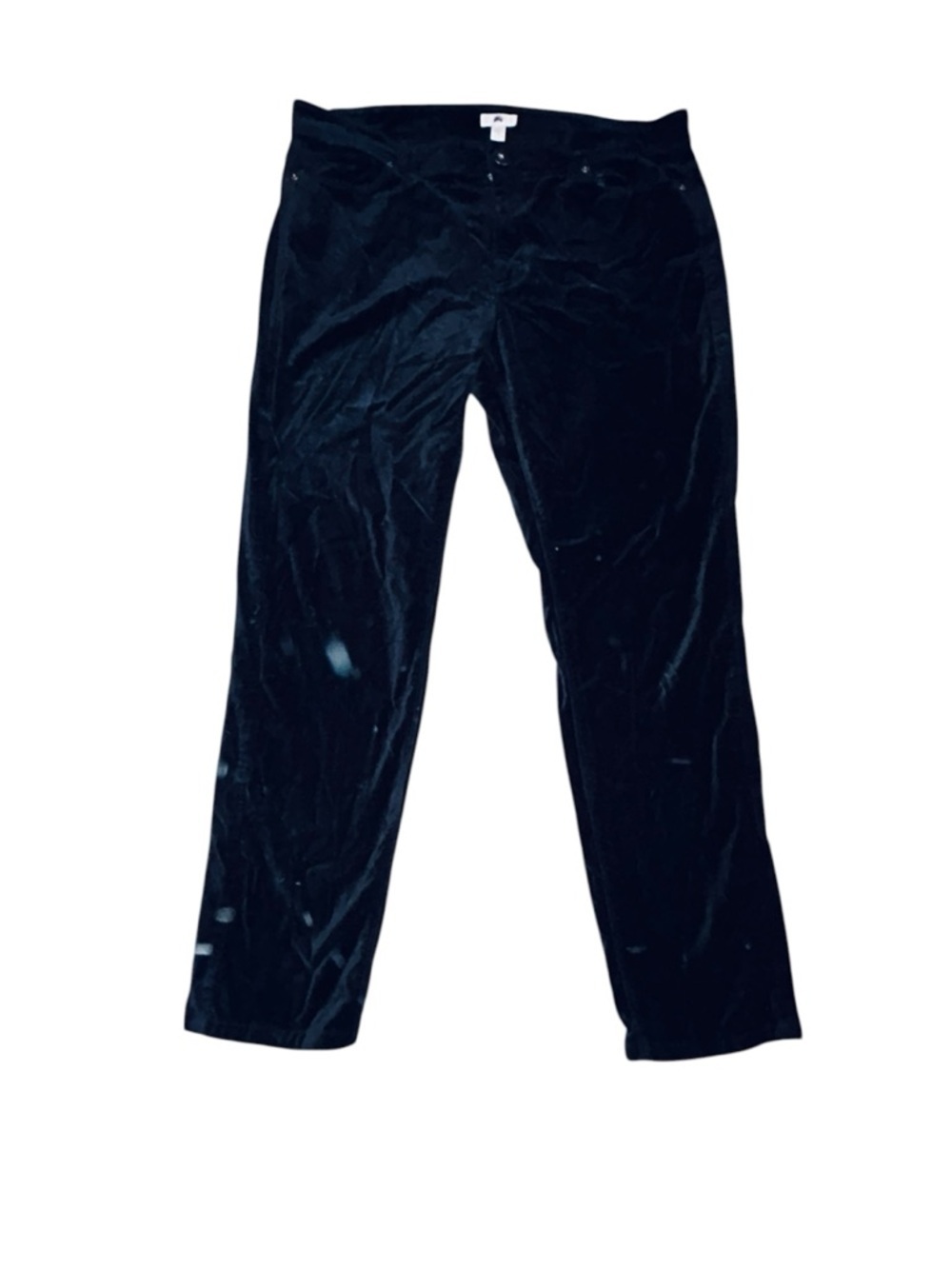 J. Jill Black Straight-Leg Velvet Pants